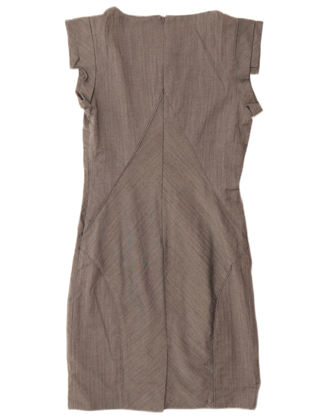 TED BAKER Robe fourreau sans manches pour femme Taille 2 Petit chevron gris
