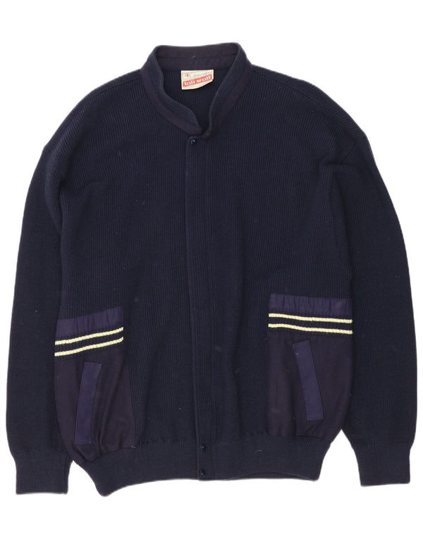 Loli Wolf Cardigan coupe régulière pour homme en laine bleu marine moyen