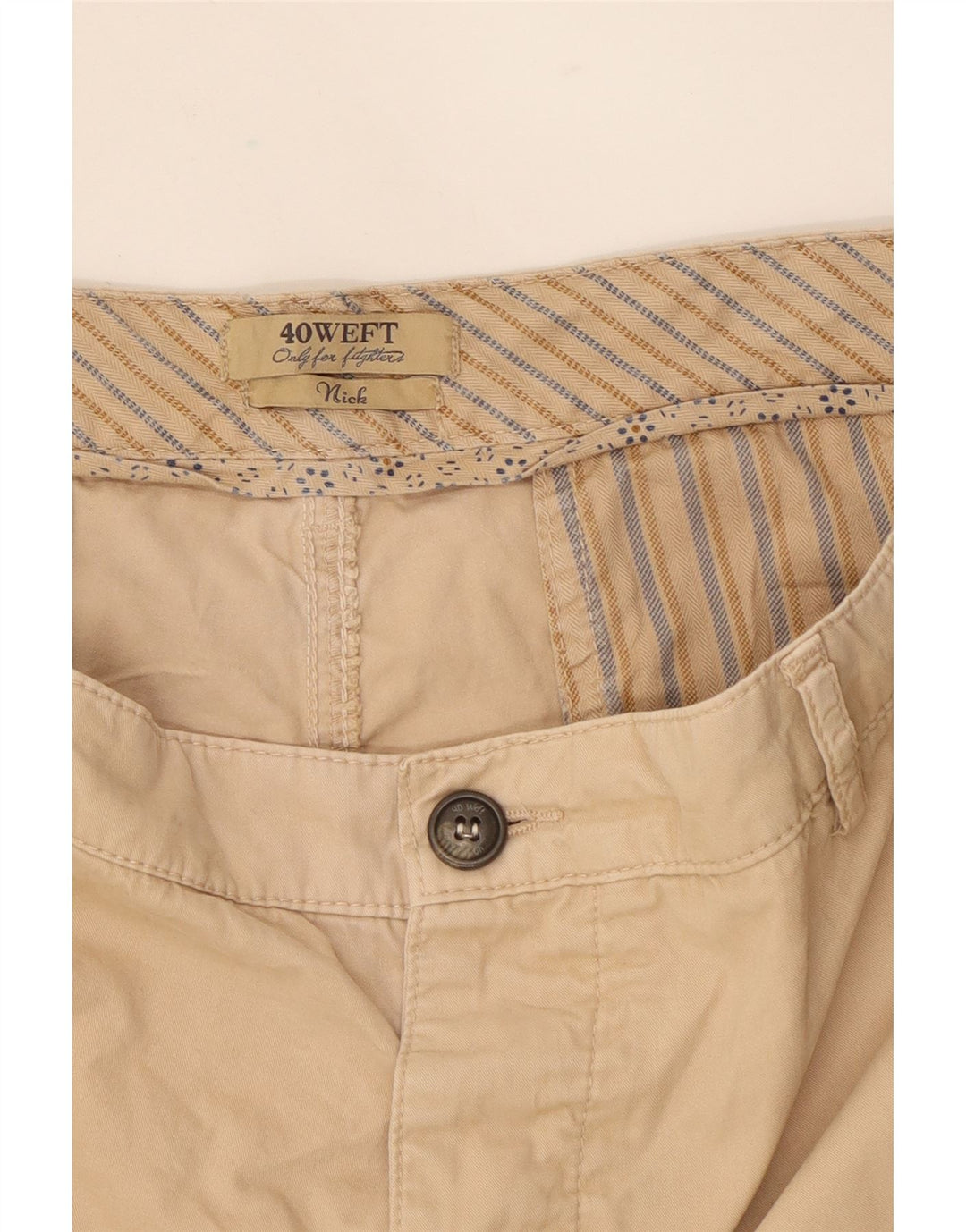 40WEFT Mens Cargo Shorts W38 XL Beige Cotton Vintage 40Weft and Second-Hand 40Weft from Messina Hembry 