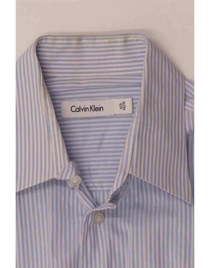 Calvin Klein Chemise Homme Taille 15 1/2 Coton Rayé Bleu Moyen