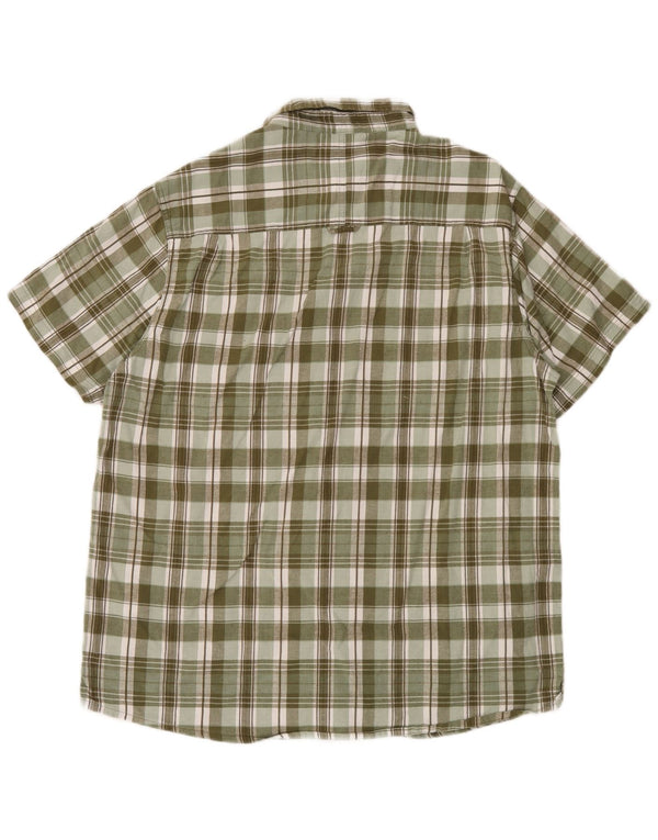 Mountain Warehouse Chemise à manches courtes pour homme XL en coton à carreaux vert