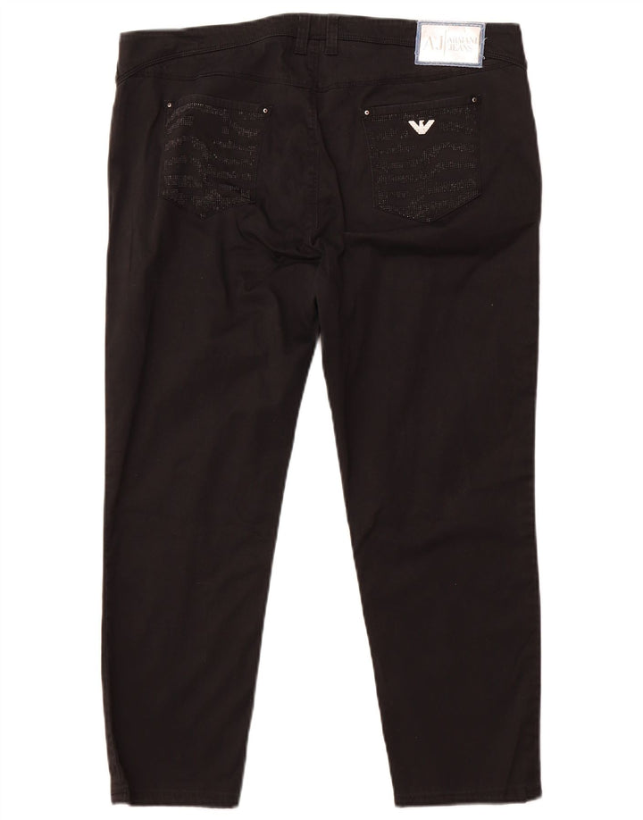 Armani Femme Pantalon Court Slim W35 L25 Coton Noir