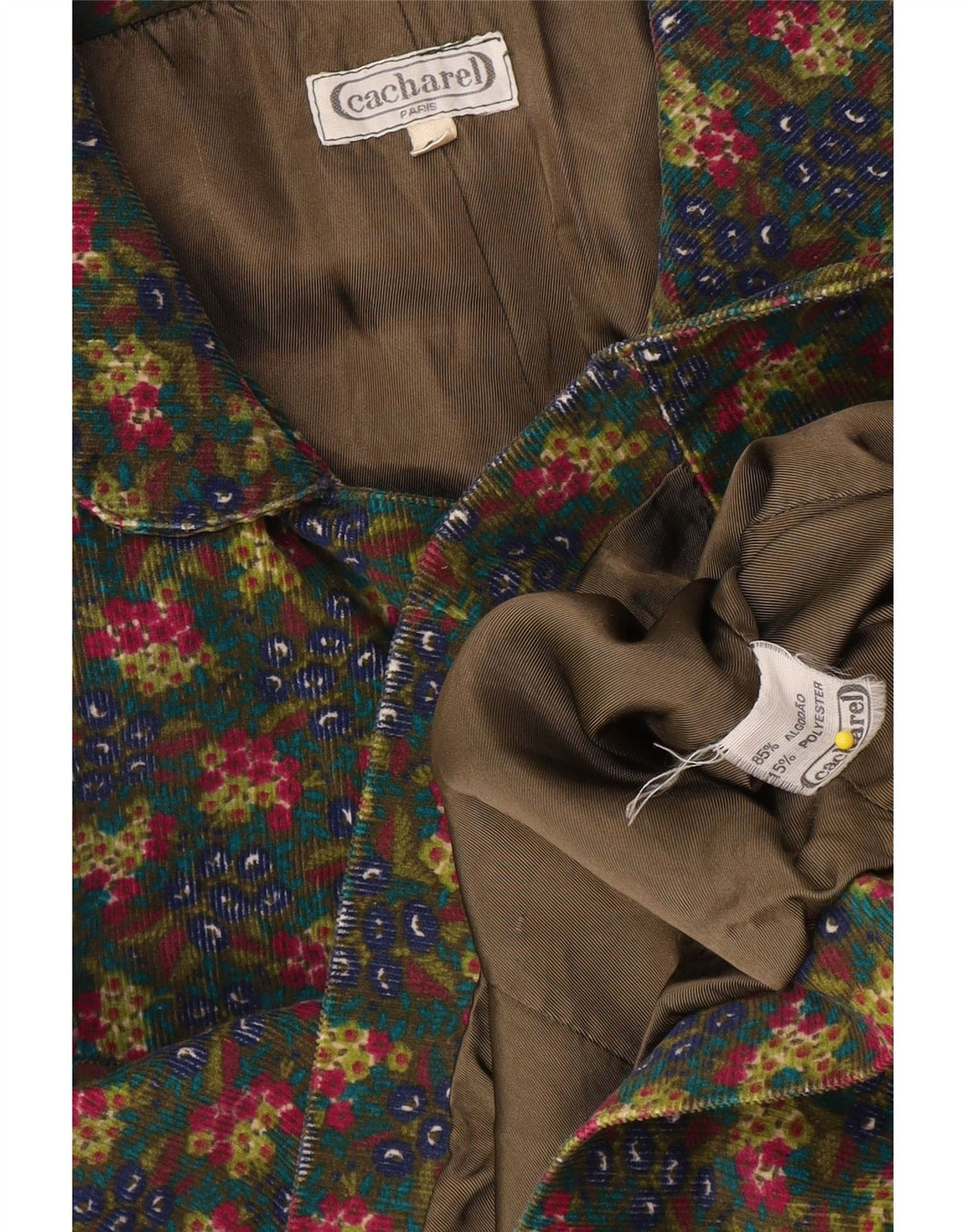 Cacharel Veste Blazer 4 Boutons Femme EU 42 Large Multicolore Floral