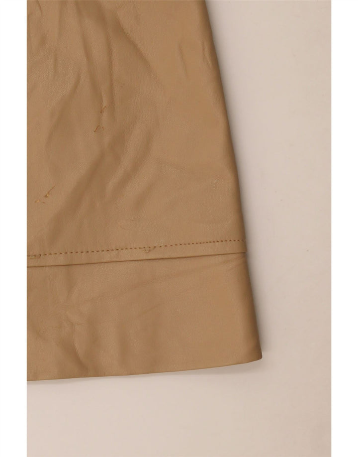 Zara Femme Jupe En Simili Cuir Moyen W28 Beige