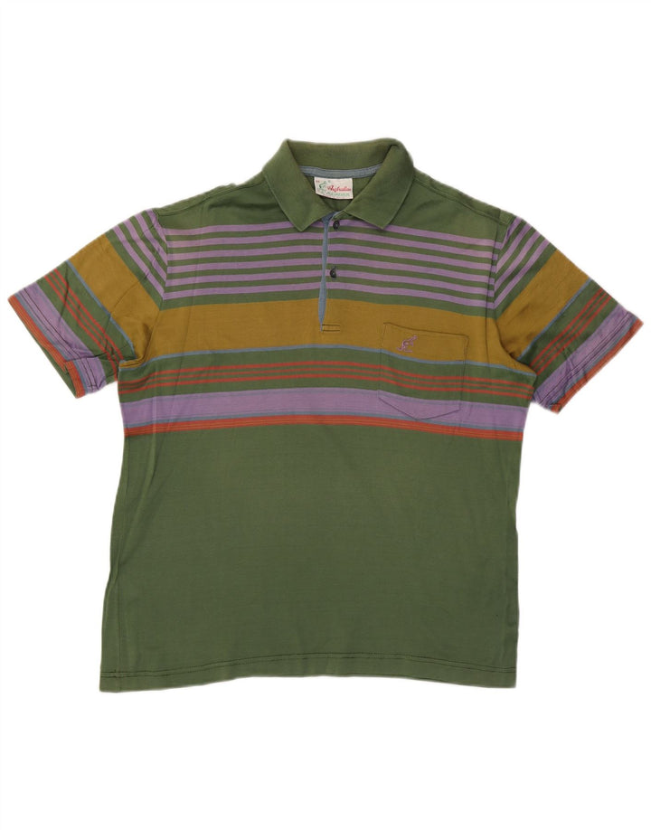 AUSTRALIAN L'ALPINA Polo Homme IT 48 Rayé Vert Moyen