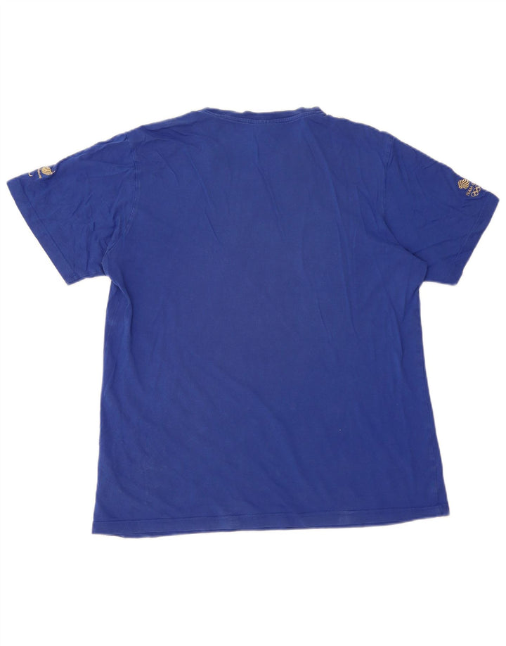 Adidas T-Shirt Graphique Homme Bleu Moyen Coton