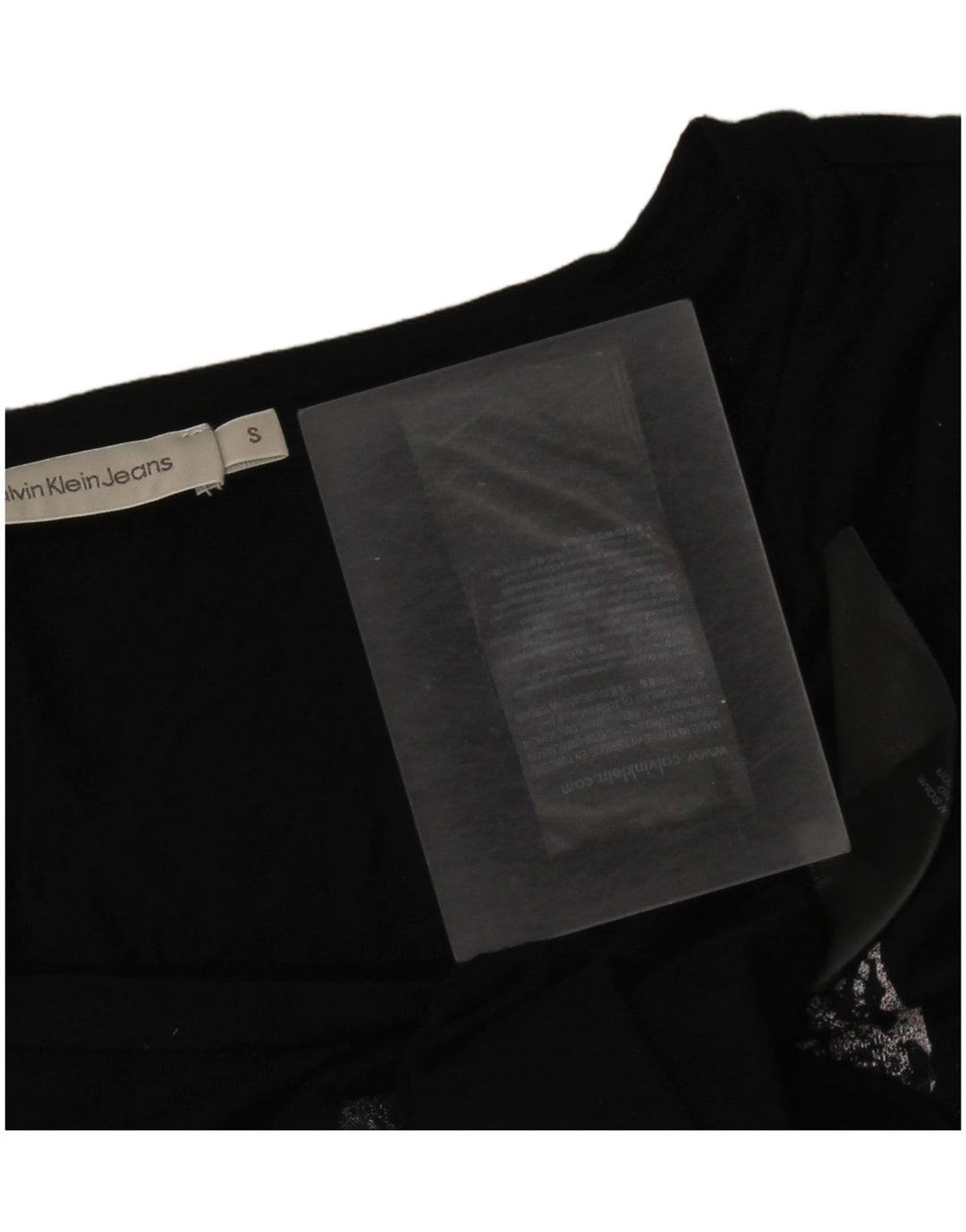 Calvin Klein T-shirt graphique pour femme UK 10 Small Noir Viscose