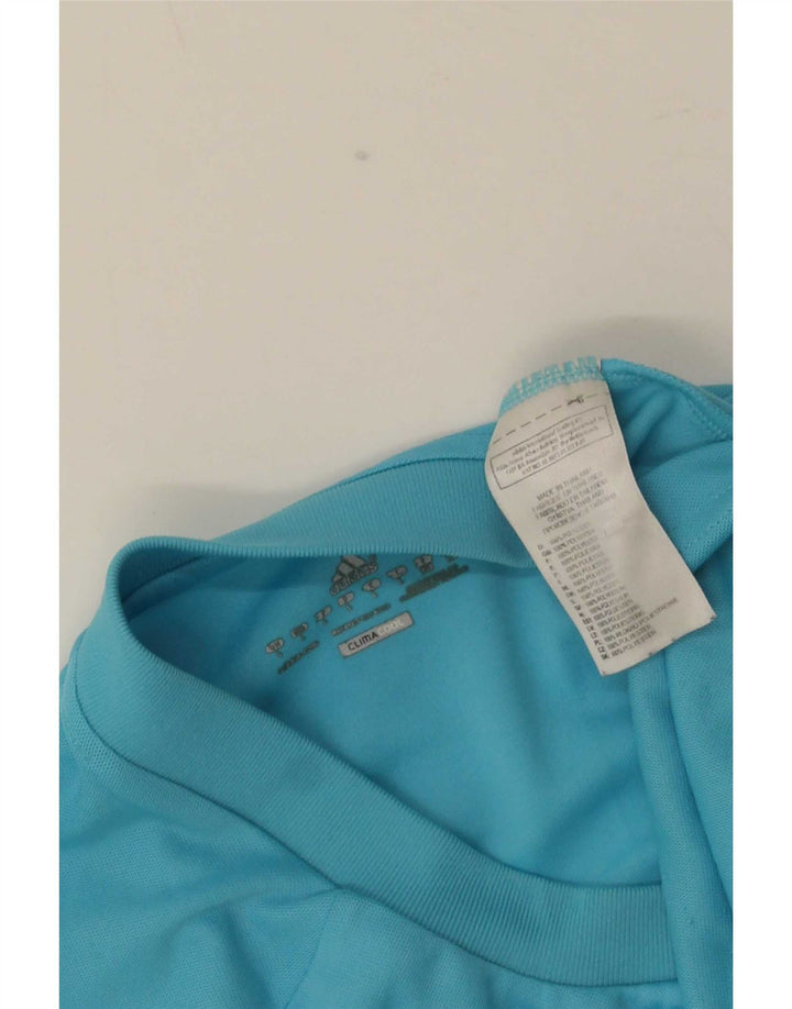 Adidas Hommes Climalite Haut à manches longues Grand Bleu Colorblock Polyester