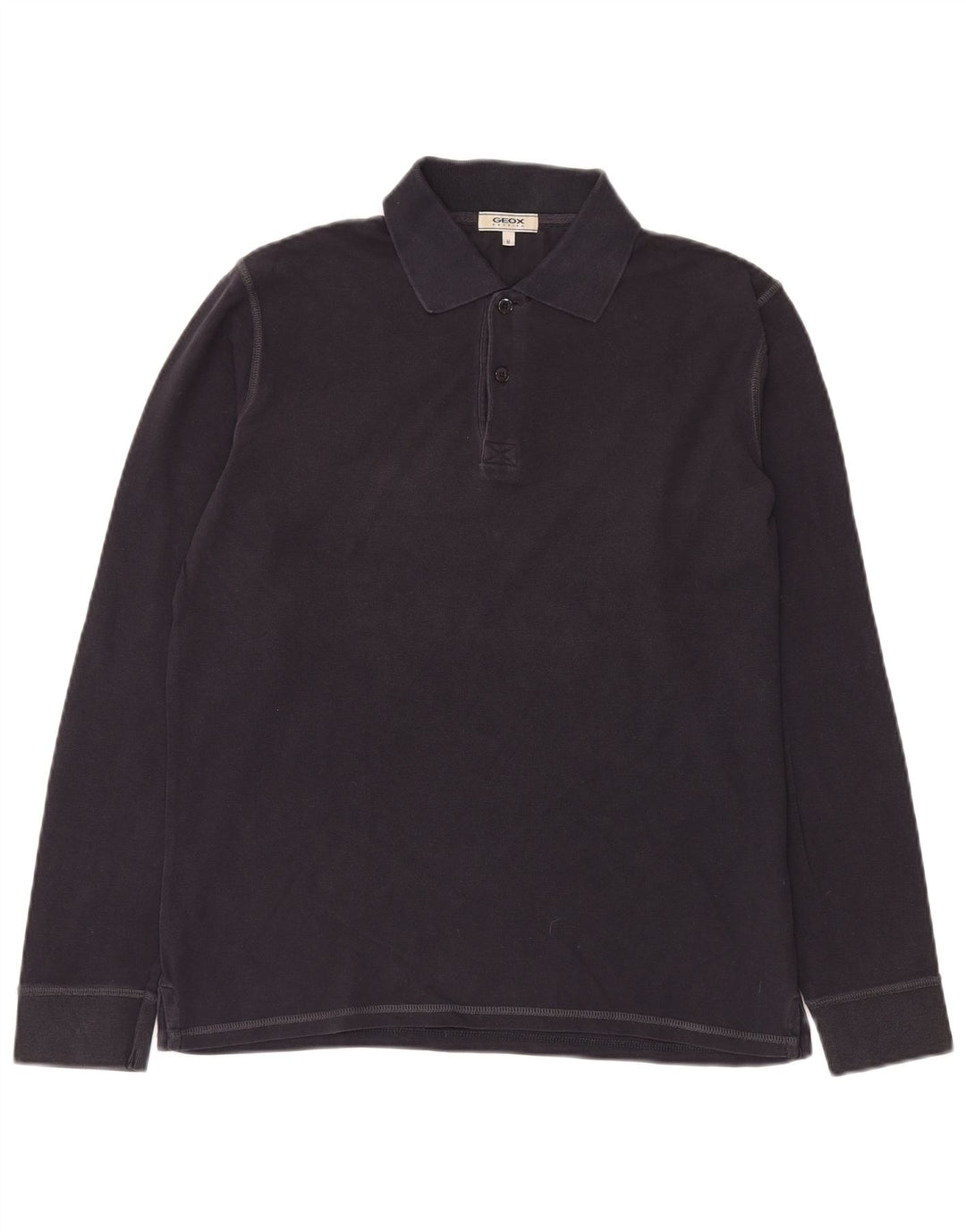 GEOX Polo à Manches Longues Respira Homme Bleu Marine Moyen