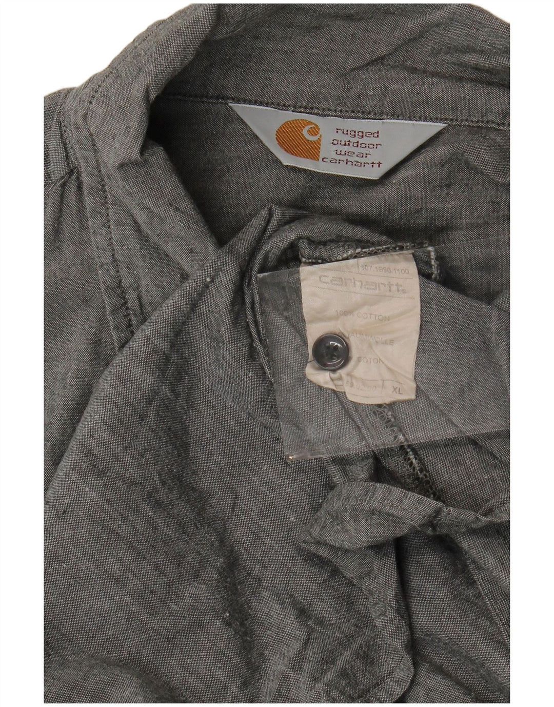 CARHARTT Chemise robuste à manches courtes pour hommes XL en coton gris
