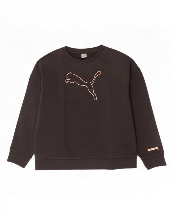 Puma Sweat-shirt graphique pour femme UK 16 Large Noir Coton