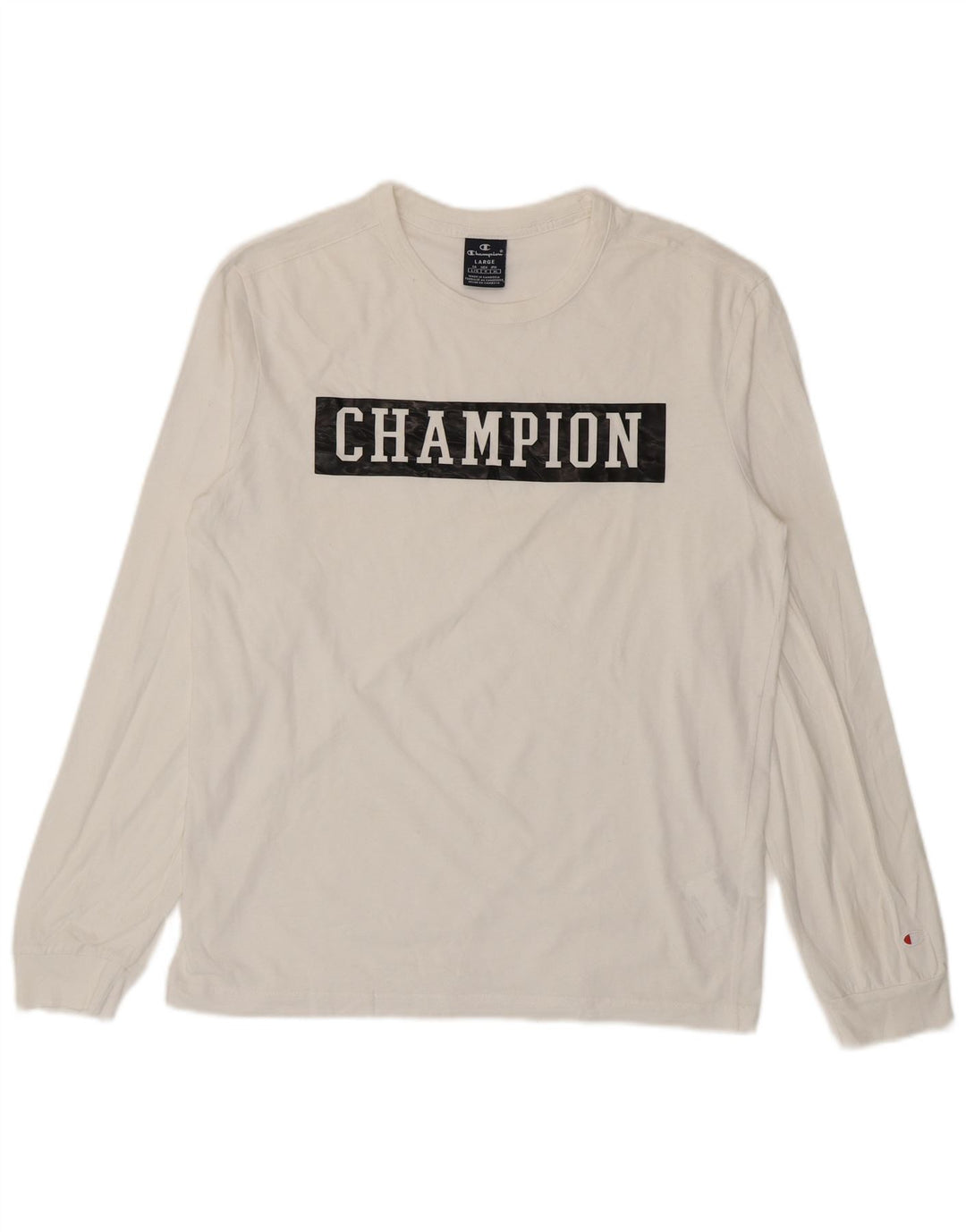Champion Haut graphique à manches longues pour homme en coton blanc