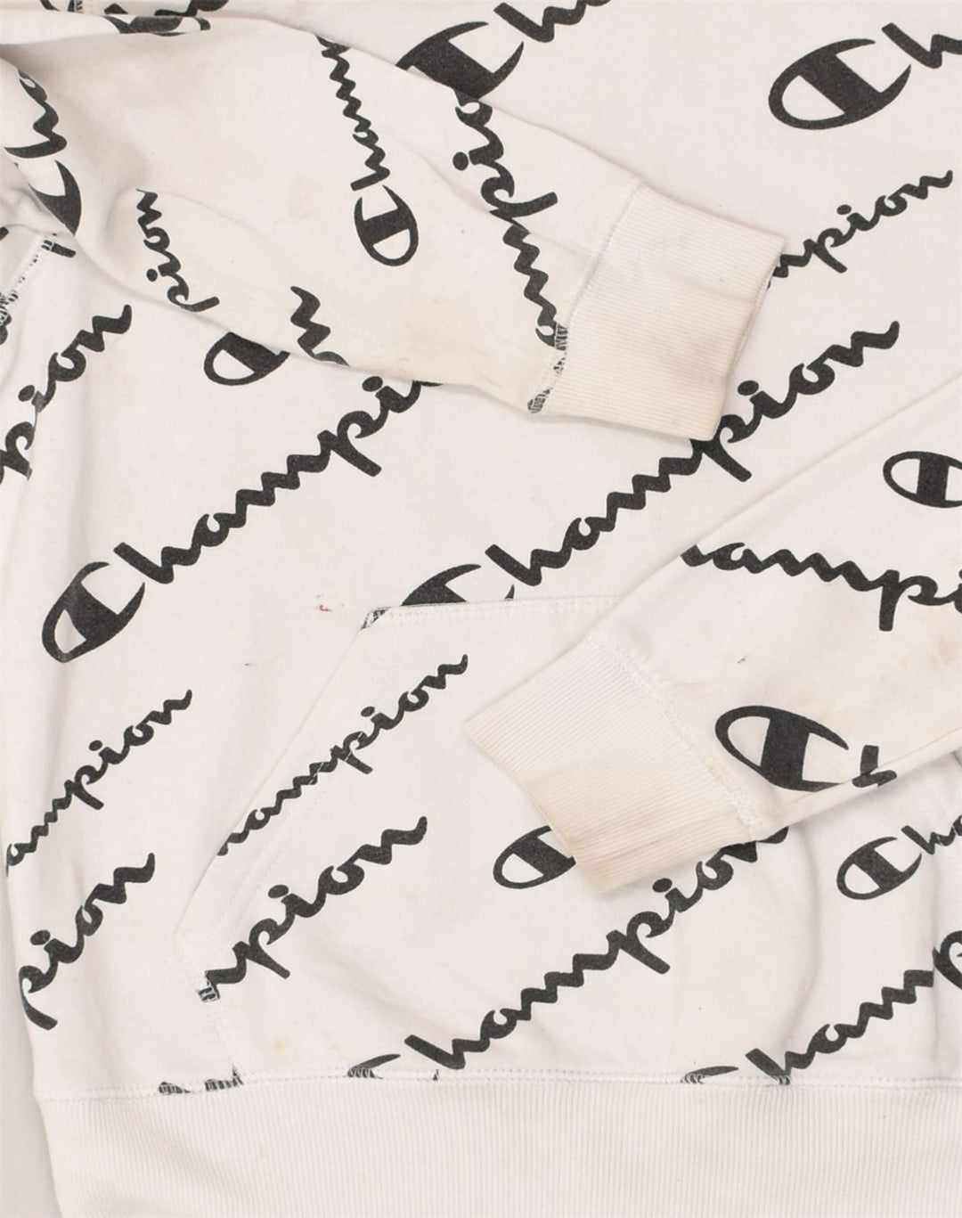 CHAMPION Boys Graphic Hoodie Jumper 15-16 Years Large White Cotton | Vintage Champion | Thrift | Second-Hand Champion | Used Clothing | Messina Hembry 