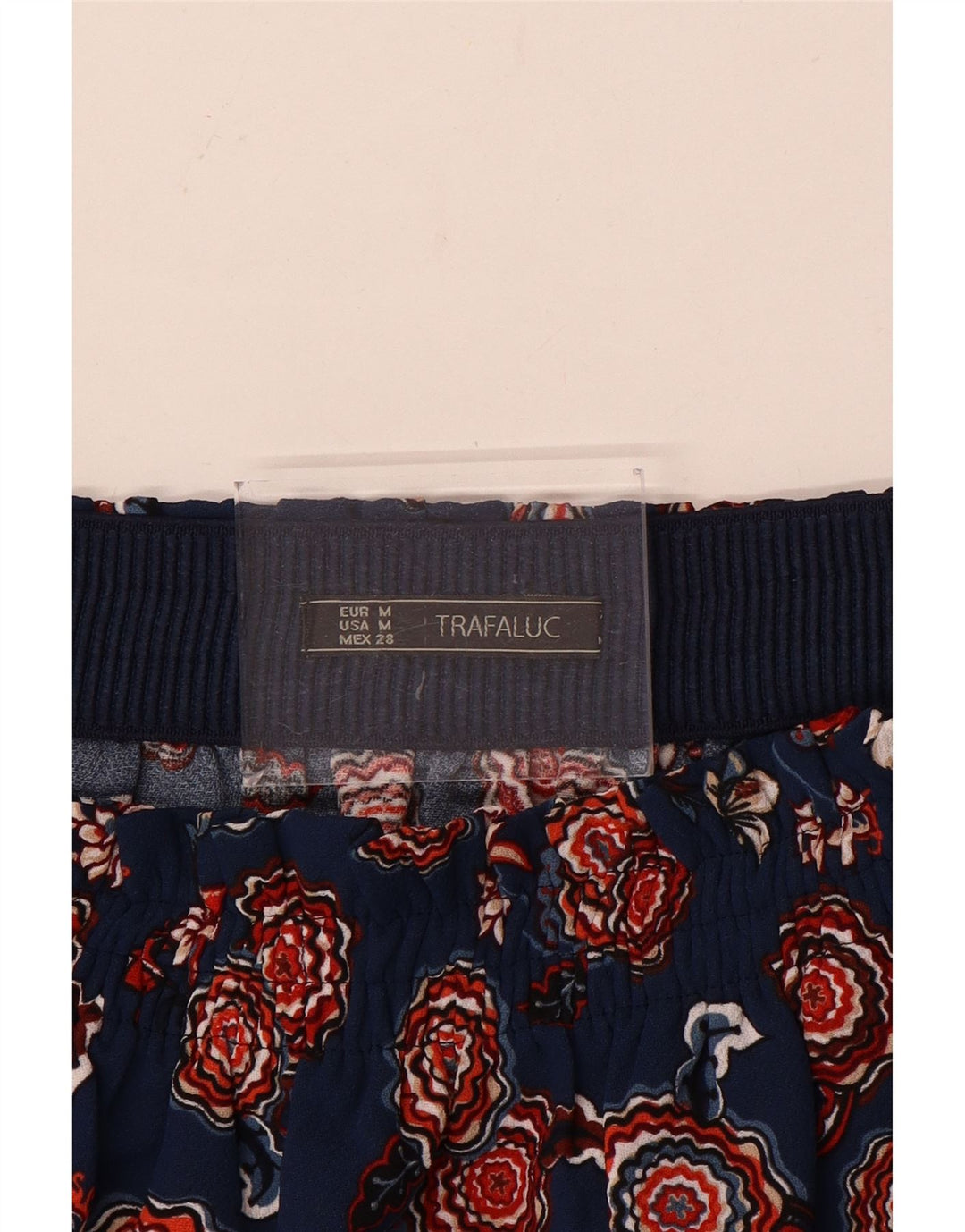 Zara Femme Mini Jupe Medium W28 Bleu Marine Floral