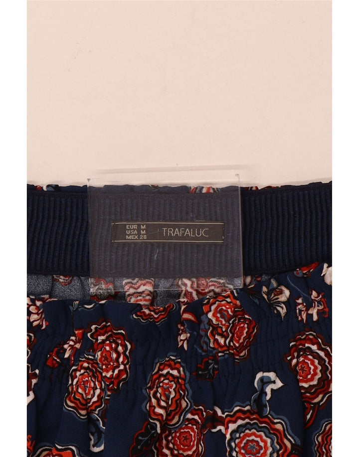 Zara Femme Mini Jupe Medium W28 Bleu Marine Floral