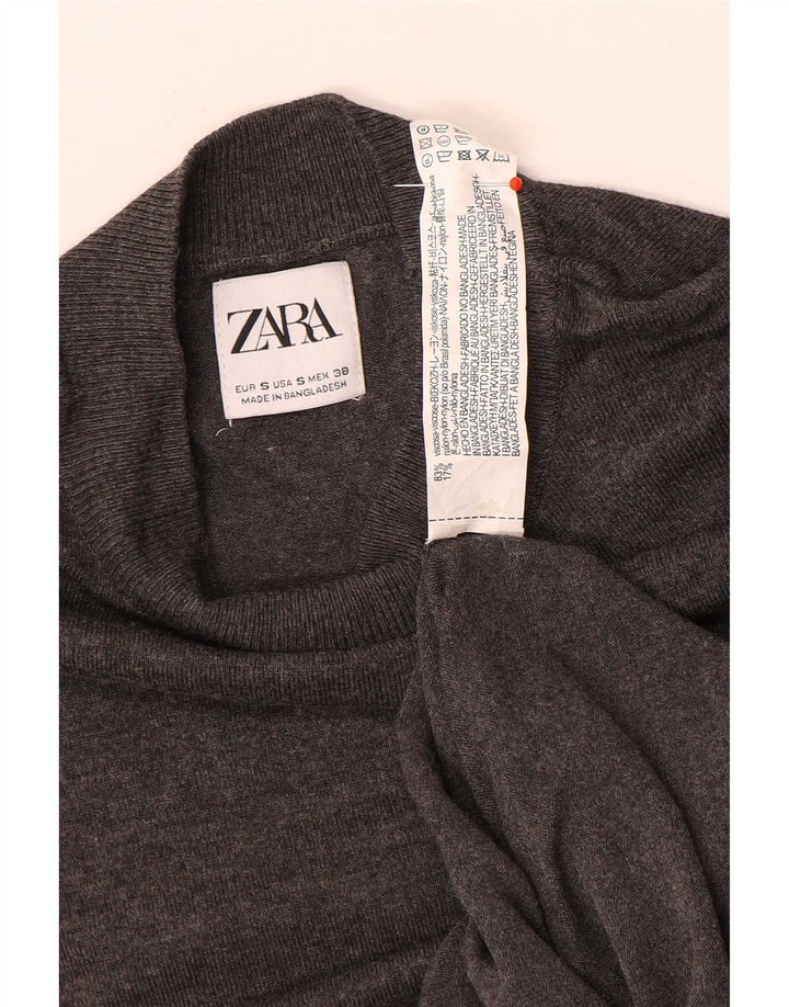 Zara Homme Pull Col Roulé Petit Gris Viscose