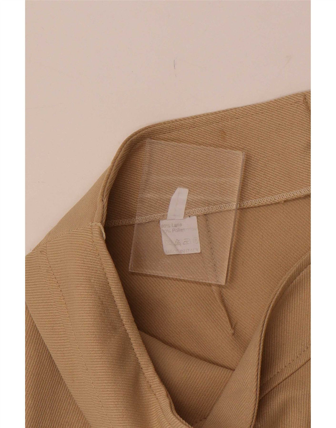 vintage Femme Mini Jupe Grande W30 Laine Beige