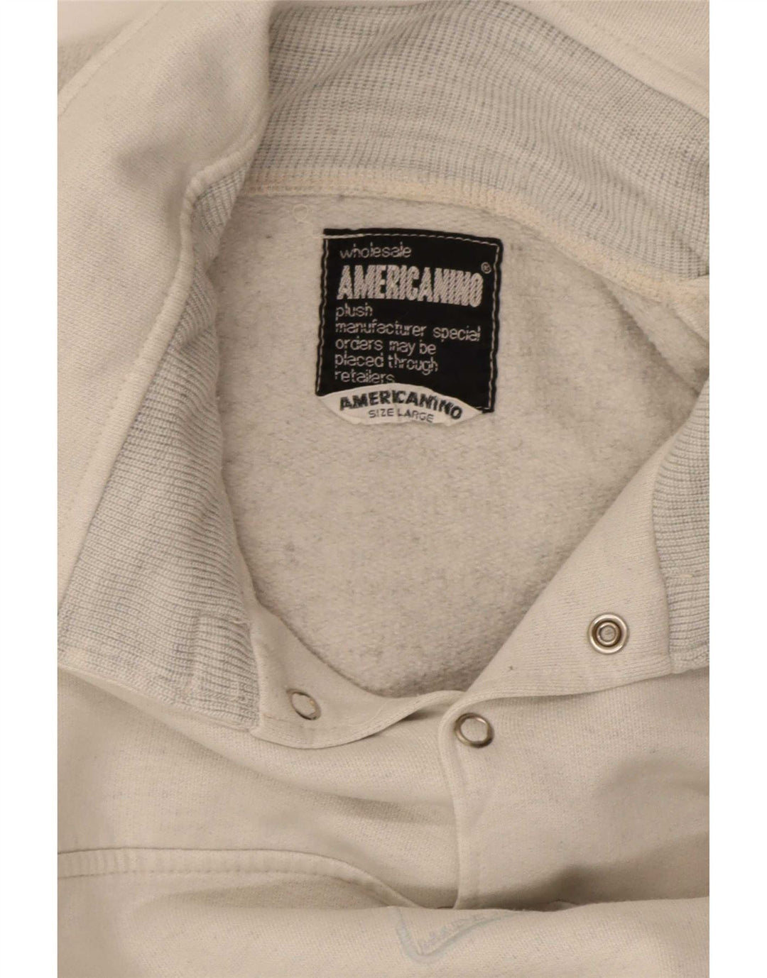 Americanino Pull à capuche avec col boutonné pour homme Beige Taille L