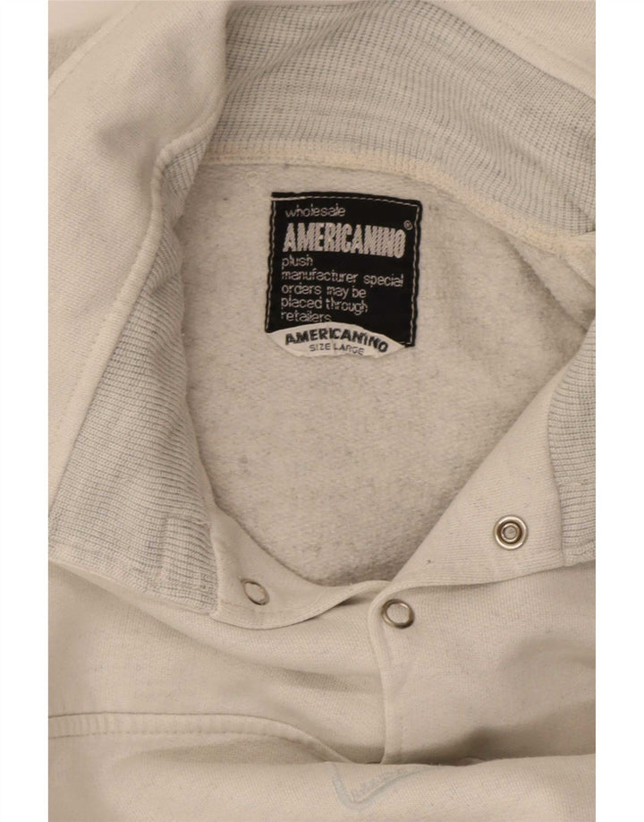 Americanino Pull à capuche avec col boutonné pour homme Beige Taille L