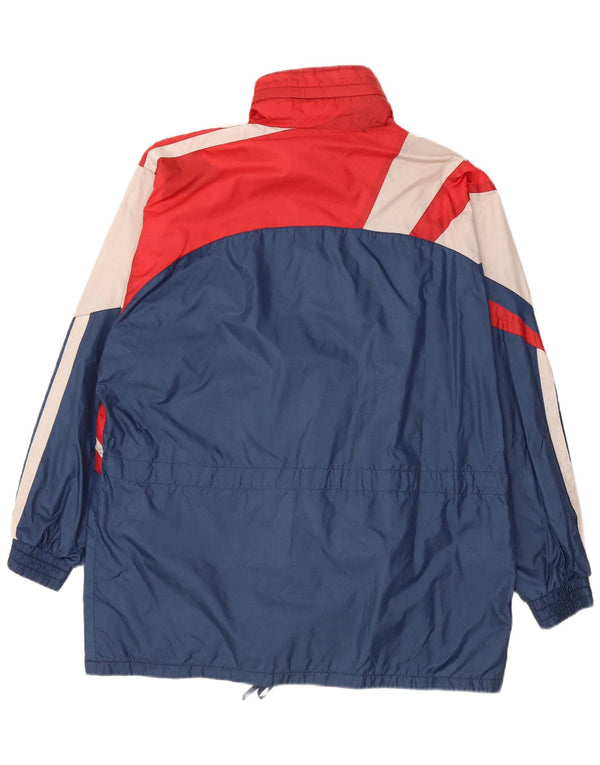 vintage Mens Loose Fit Rain Jacket UK 38 Medium Navy Blue Colourblock Nylon