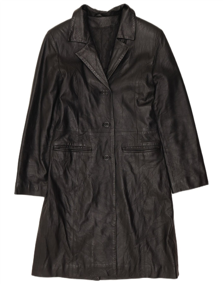 manteau en cuir femme vintage IT 40 Petit cuir noir