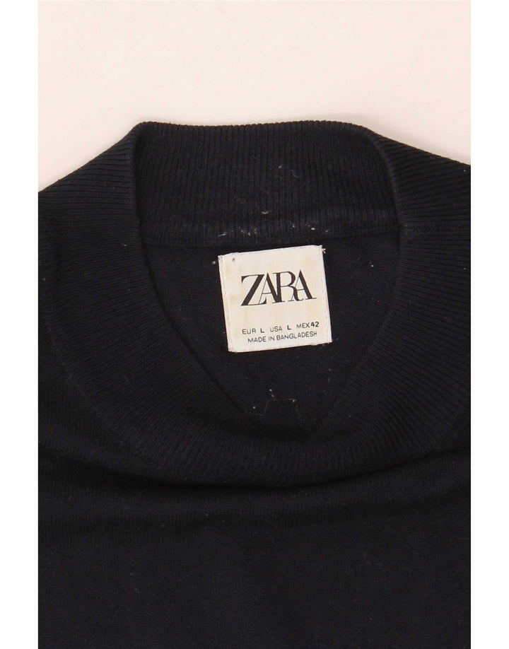 Zara T-Shirt Homme Haut Large Bleu Marine