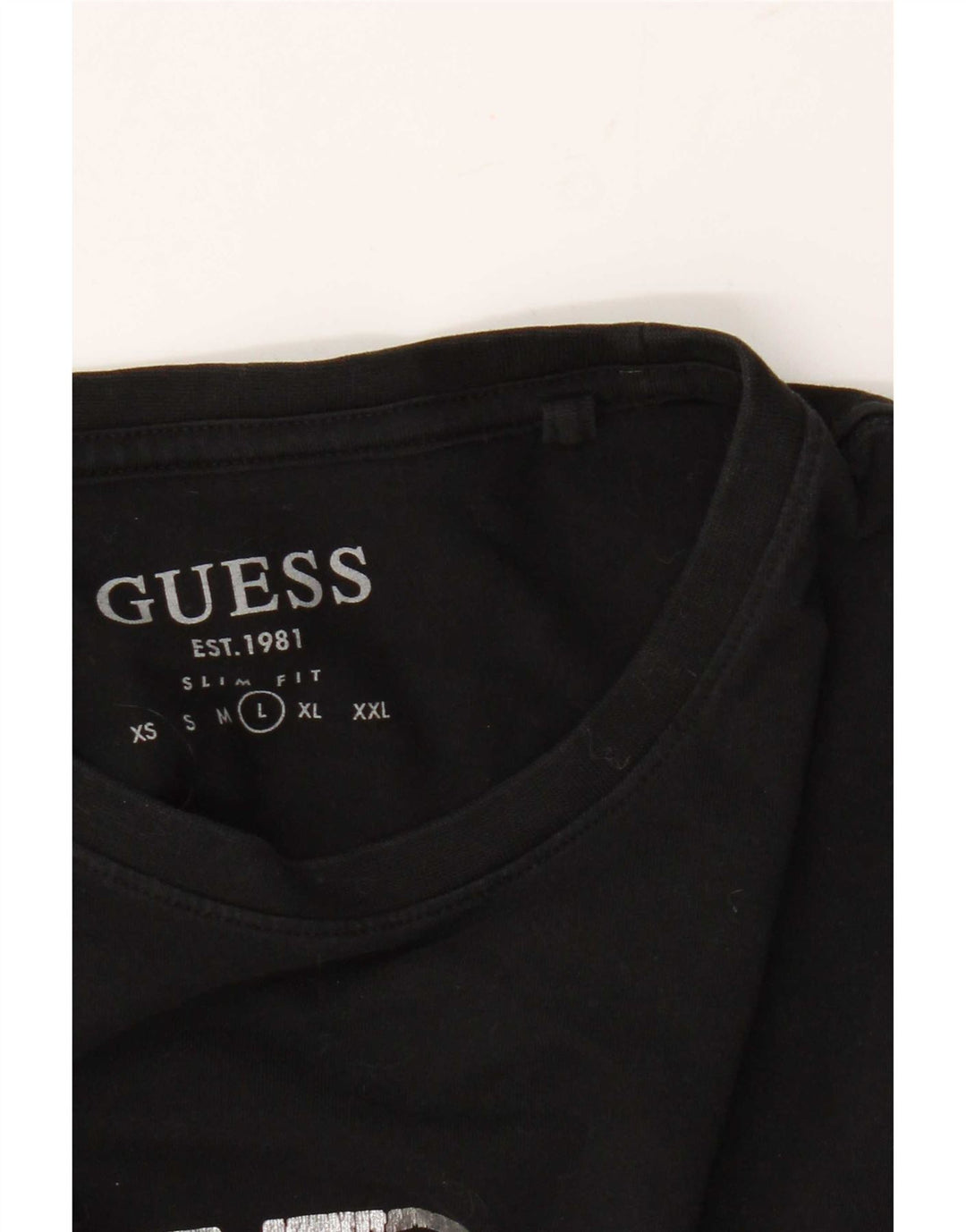 Guess T-shirt graphique coupe slim pour homme, grand, noir