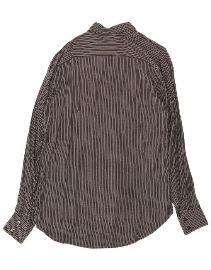 Chemise Homme Taille 45/46 2XL Viscose Rayée Noire