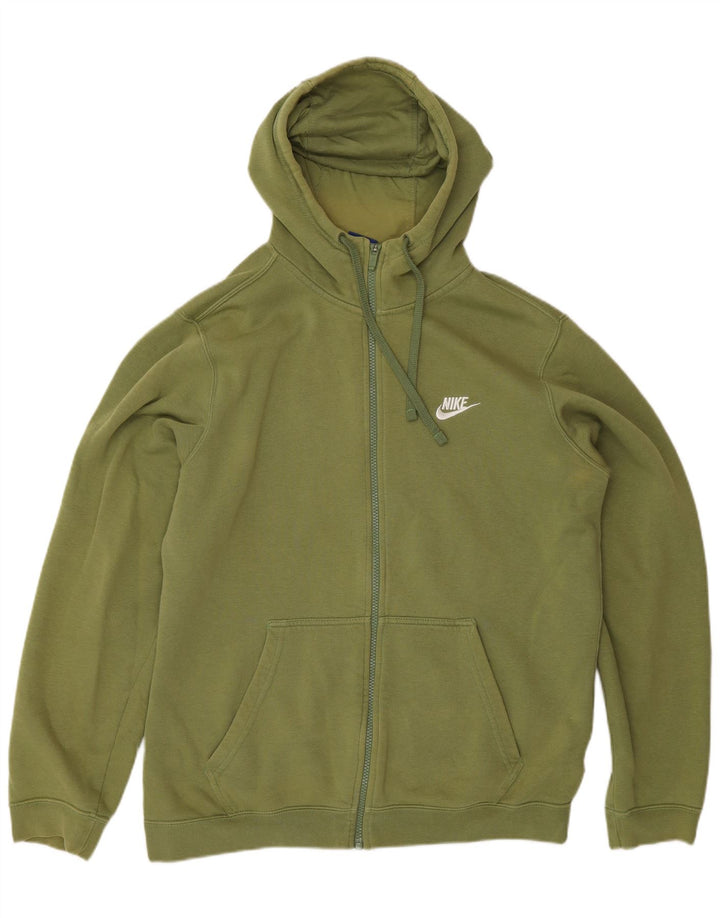 Nike Pull à capuche zippé en coton kaki moyen pour homme