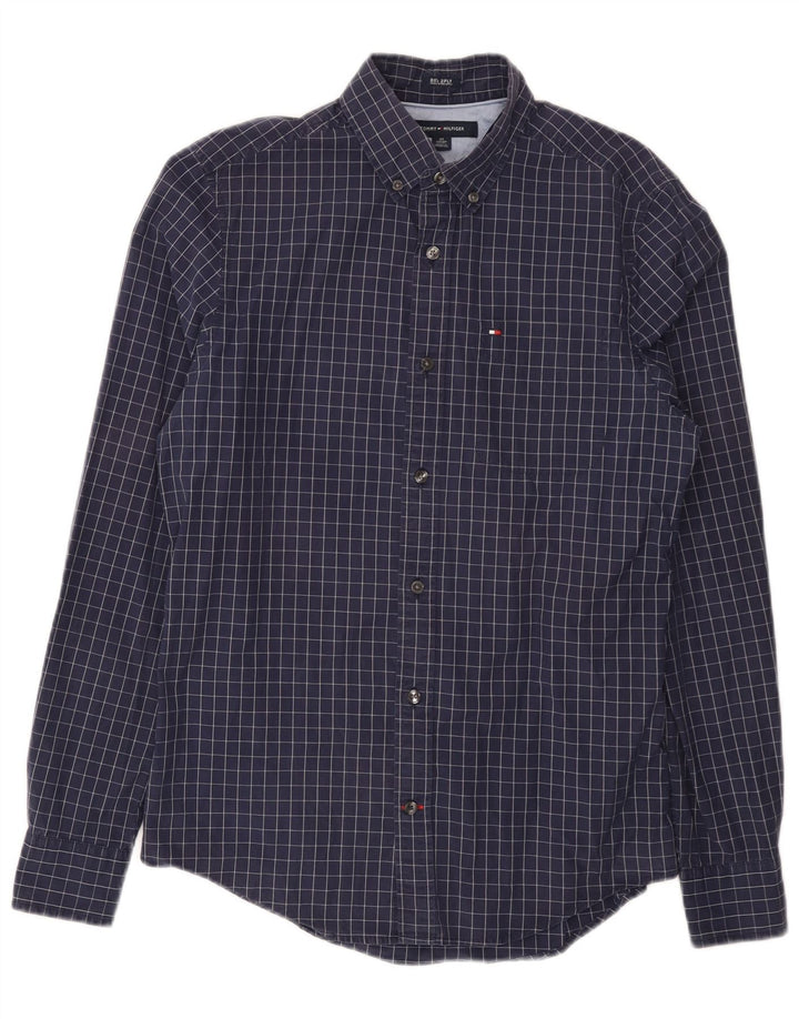 Tommy Hilfiger Chemise Homme XS Bleu Marine Carreaux Coton