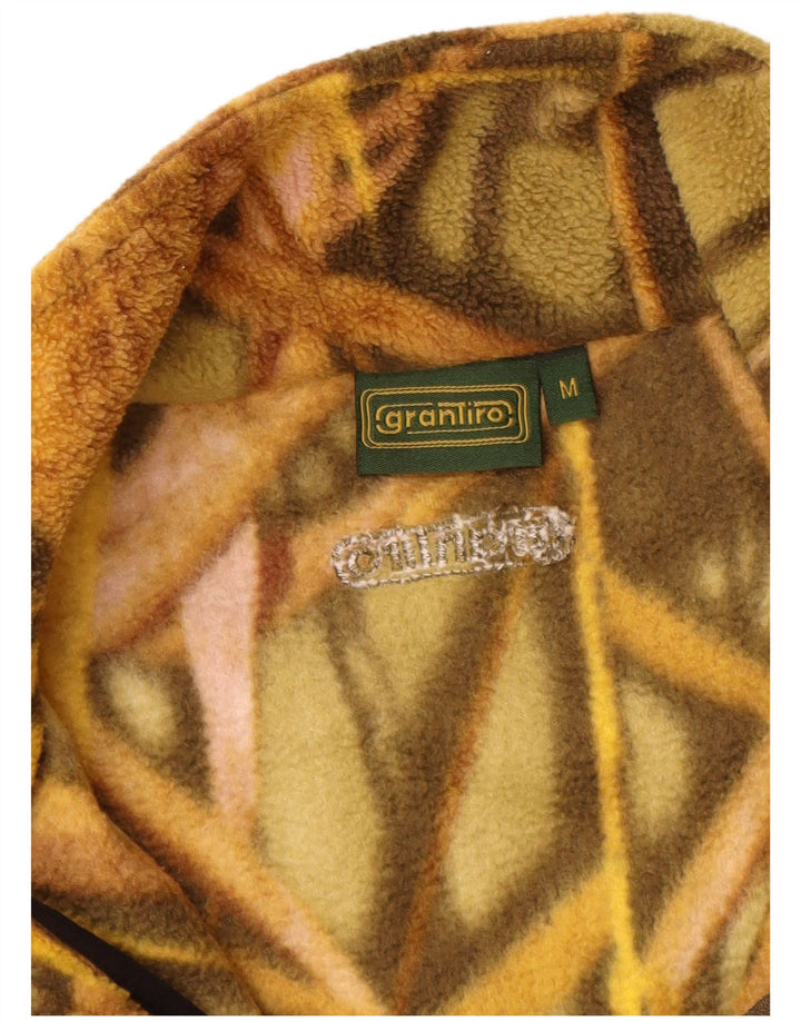 VINTAGE Pull polaire à motif abstrait pour homme, col zippé, multicolore moyen