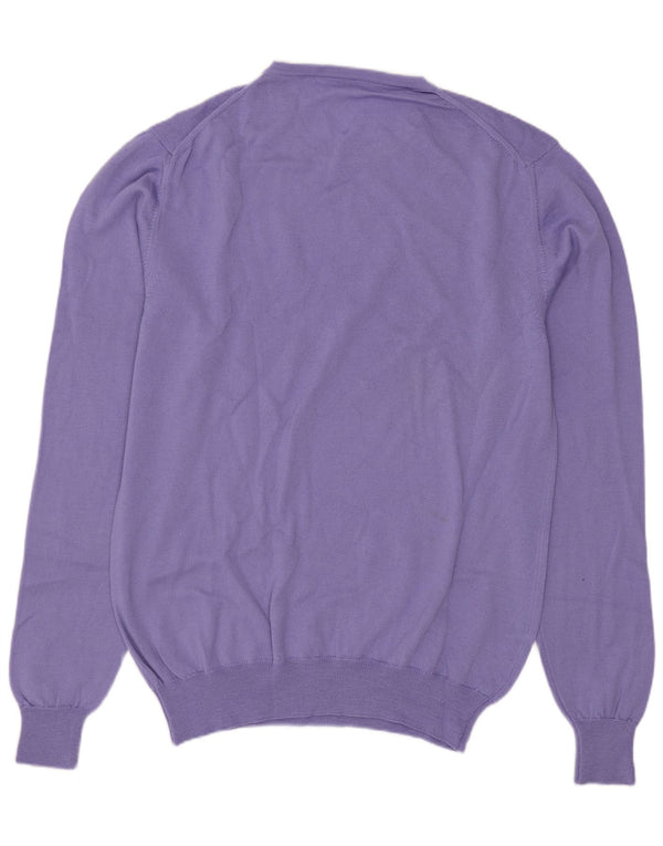 vintage Mens Crew Neck Jumper Pull Petit Violet