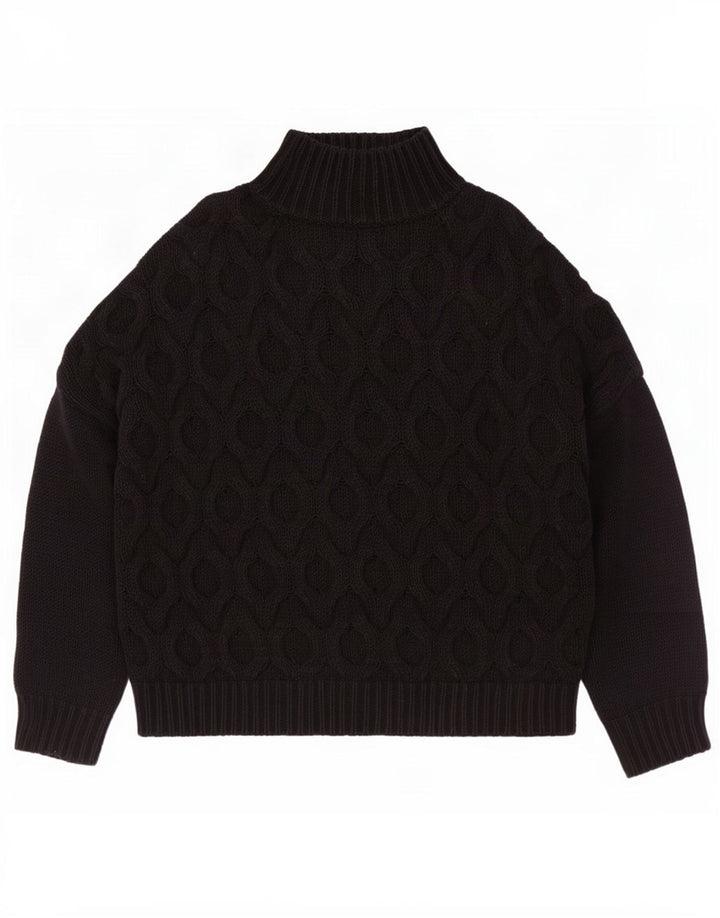 Reiss Pull ample à col roulé pour homme Noir moyen Coton