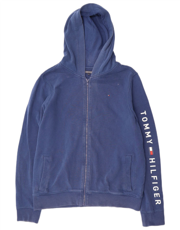 TOMMY HILFIGER Pull à capuche zippé graphique pour garçon 15-16 ans Bleu Coton