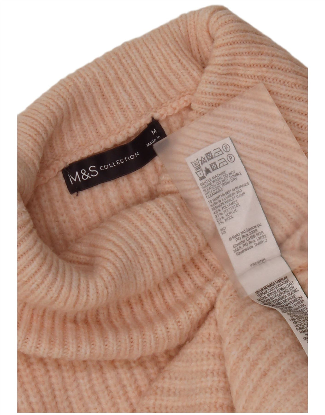 Marks & Spencer Pull surdimensionné à col roulé pour femme UK 14 Rose moyen