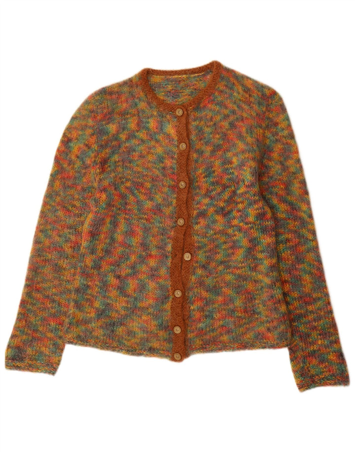 vintage Womens Cardigan Sweater UK 12 Moyen Multicolore Moucheté