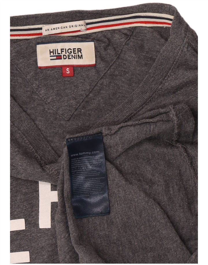 Tommy Hilfiger Haut graphique à manches longues pour homme Petit coton gris
