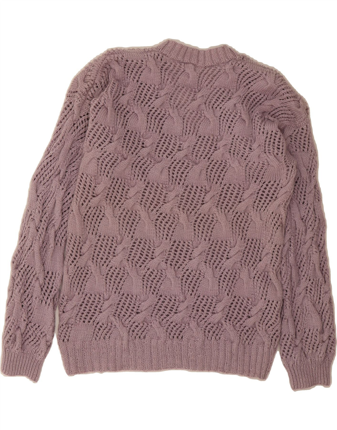 VINTAGE Womens V-Neck Jumper Sweater UK 14 Medium Purple Vintage Vintage and Second-Hand Vintage from Messina Hembry 