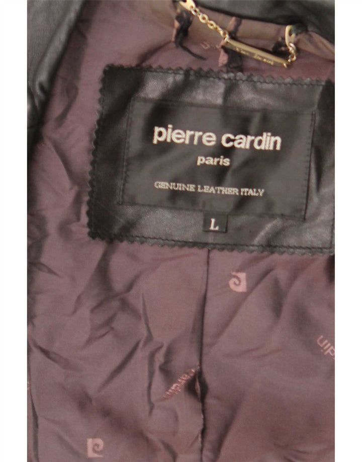Pierre Cardin Veste en cuir pour homme UK 40 Large Noir