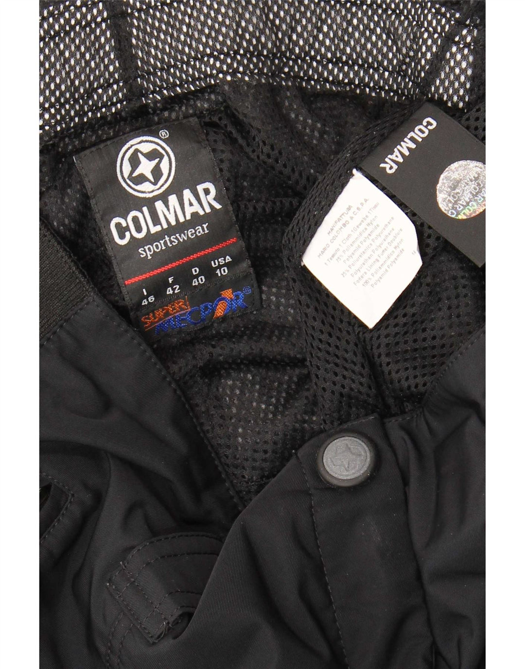 Colmar Pantalon de ski femme US 10 Large W30 L30 Noir Polyamide