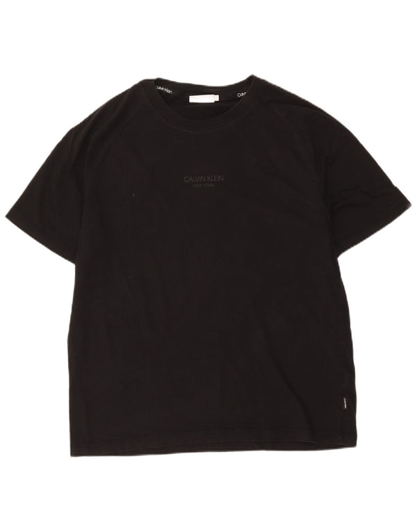 Calvin Klein T-Shirt Femme Top UK 18 XL Noir Coton