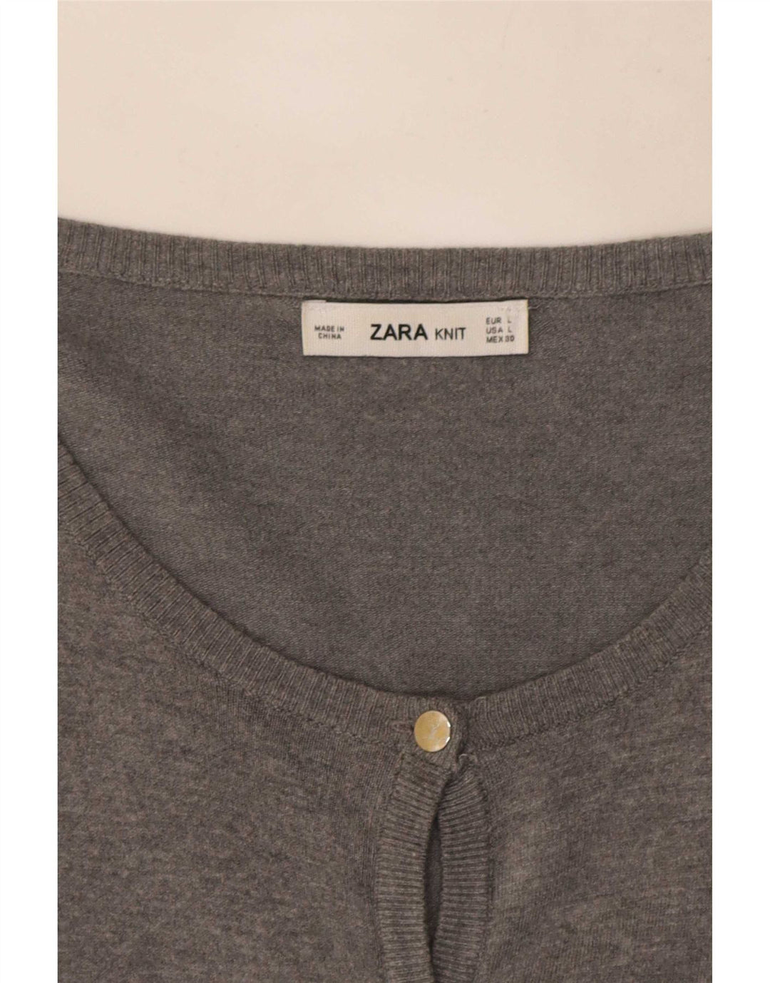 Zara Cardigan Femme Pull UK 14 Large Gris