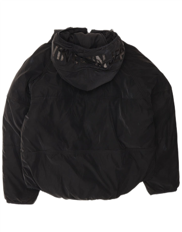Calvin Klein Jeans Veste matelassée graphique surdimensionnée pour femme UK 10 Small Noir