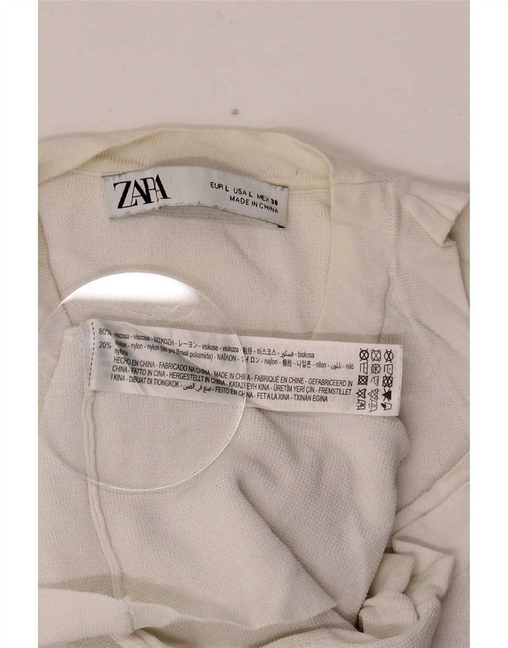 Zara Femme Débardeur UK 14 Large Viscose Blanche