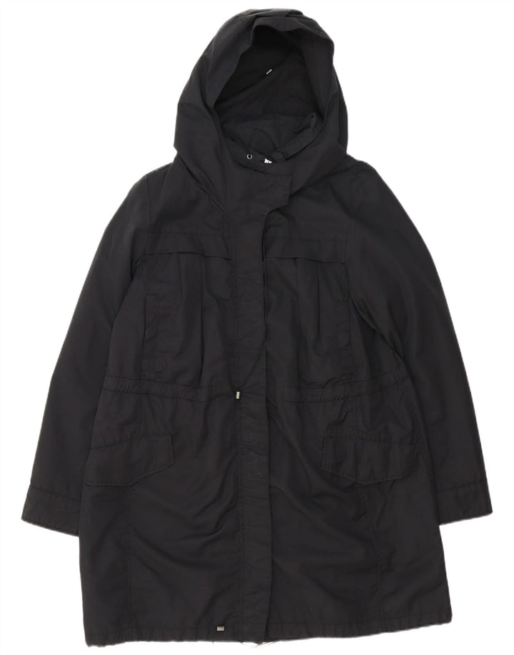 MAX & CO. Parka surdimensionnée à capuche pour femme UK 8 Small Noir Coton