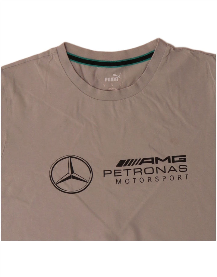 PUMA T-Shirt Graphique Homme Petit Gris Coton