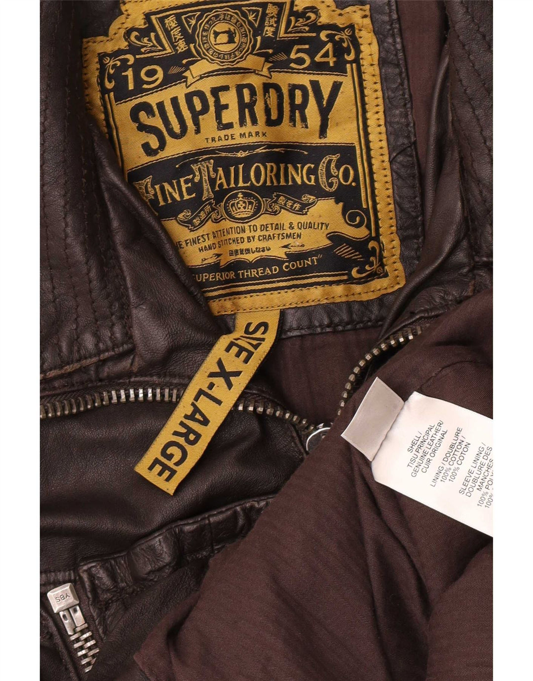 Superdry Veste en cuir militaire pour homme UK 42 XL Marron