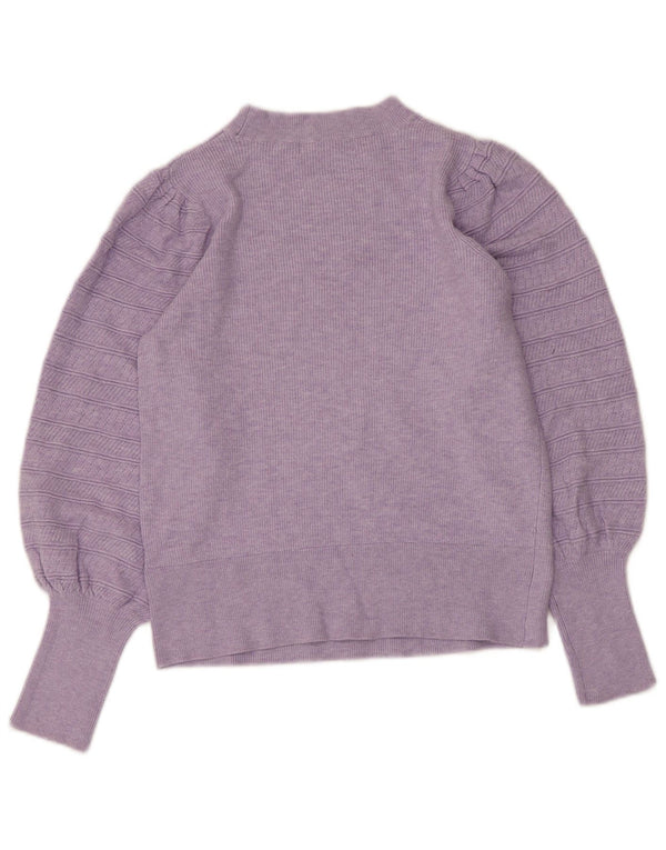 Marks & Spencer Pull à col rond pour femme UK 10 Small Violet Viscose