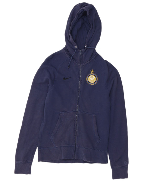 Nike Pull à capuche zippé Inter Milan pour homme en coton bleu marine Taille S