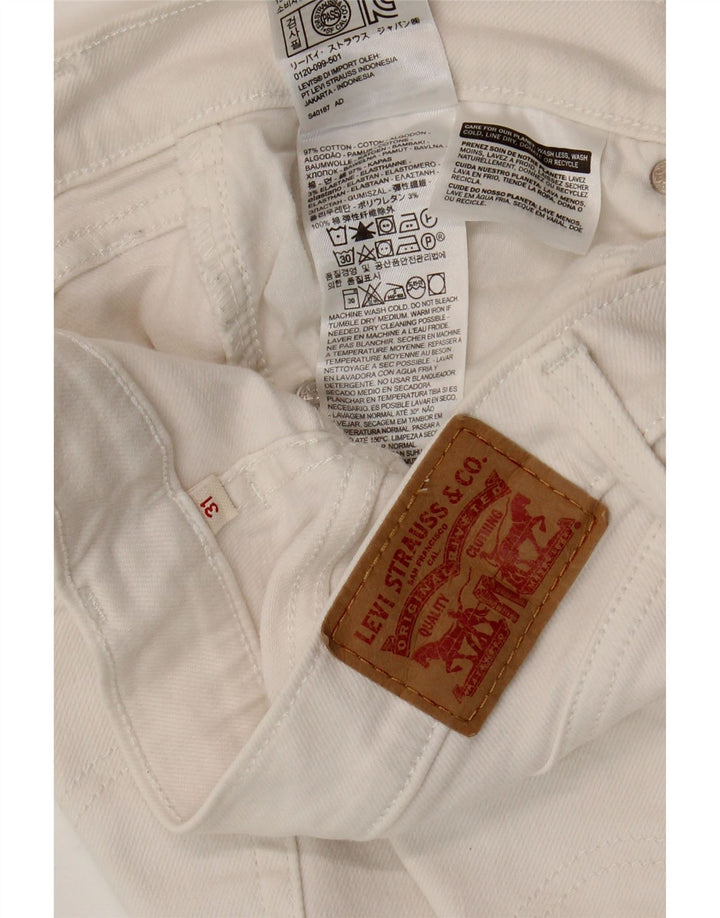 LEVI'S Short en jean vieilli W31 pour femme en coton blanc
